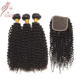 Factory Price Virgin Cuticle Aligned Human Hair Bundles with Lace Closure